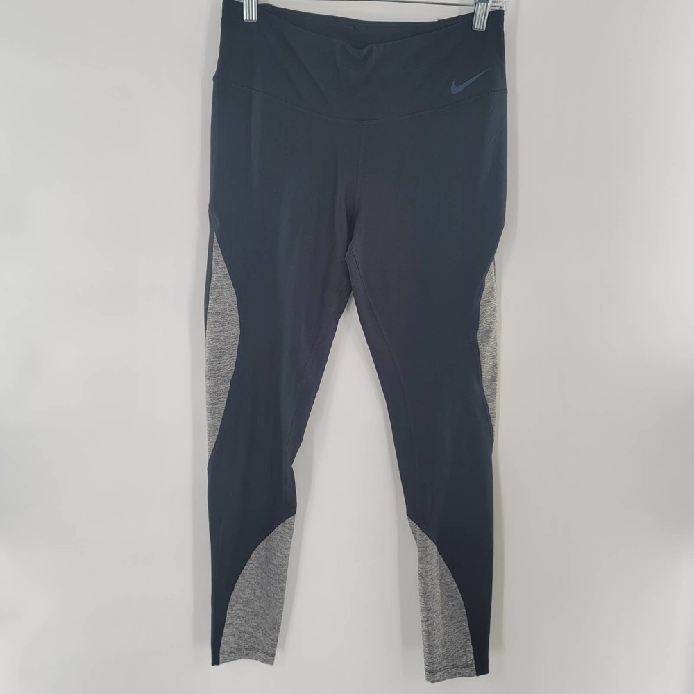 NIKE Active Leggings Size M Black Grey Workout